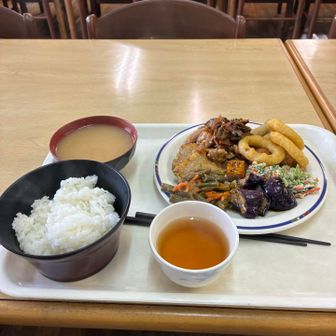 おかず取り放題の夕ご飯。一品ずつをちょっとずつのつもりが、てんこ盛りになってしまった。