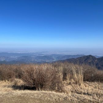 真ん中に宮ヶ瀬湖が見えます。