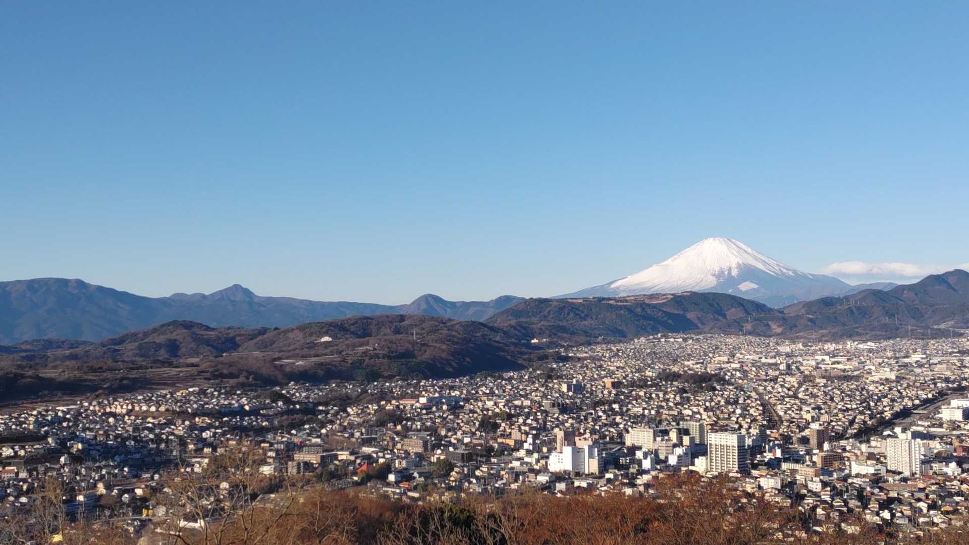 一番左のポコっとしてるのが金時山
