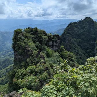 次のピークは左側の中之岳