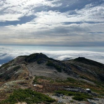 バックの雲海を見ながらこの道を下る。
サイコー。