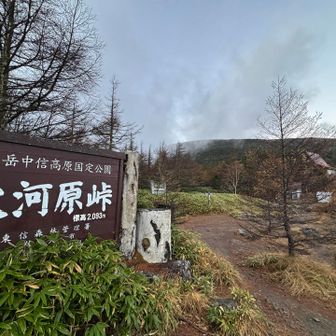 大河原峠駐車場から
諏訪側からやって来ました
整備された舗装路です