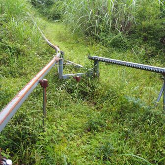 作業用モノレールの合流点