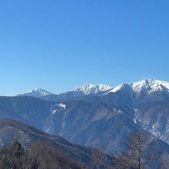 右から、悪沢岳、赤石岳、聖岳