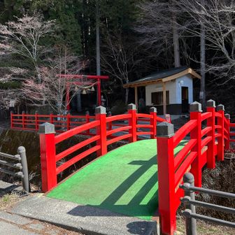 奥の鳥居から階段を登ります