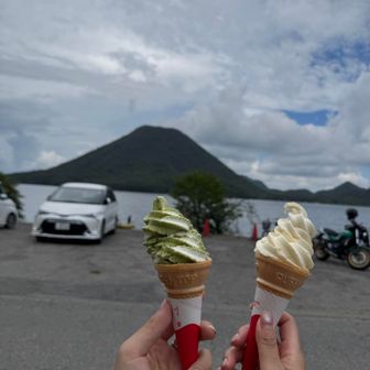 榛名富士にアイスで乾杯