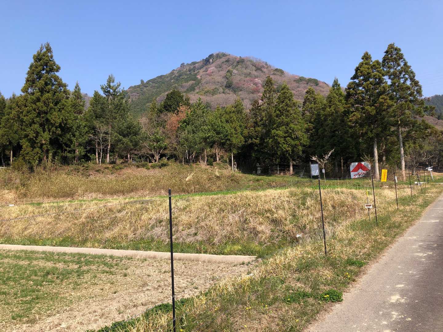 登山口から少し歩いたところで振り返ってパシャリ、中央のピークは鎌倉山だと思います。