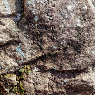 俳句が刻まれている発句石があります

　此山やこの鶯に人も居す　　芹江
　老を鳴く鶯も居る若葉かな　寿年

写真は後年に裏面に刻まれた句らしい