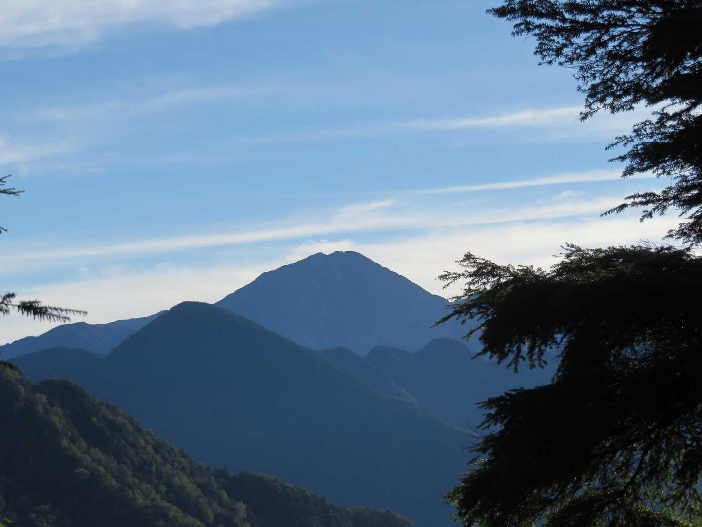 荒川岳
逆光だけどまだガスがない