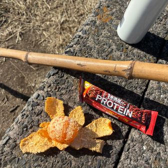 ベンチに座ってひと休み

竹の棒に愛着が湧き始めました
そろそろトレッキングポールが欲しいよ