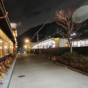 途中の通用門から極楽湯へ。ホームは空いている