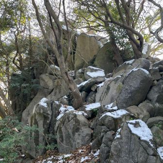 積み重なる岩🪨を登ると