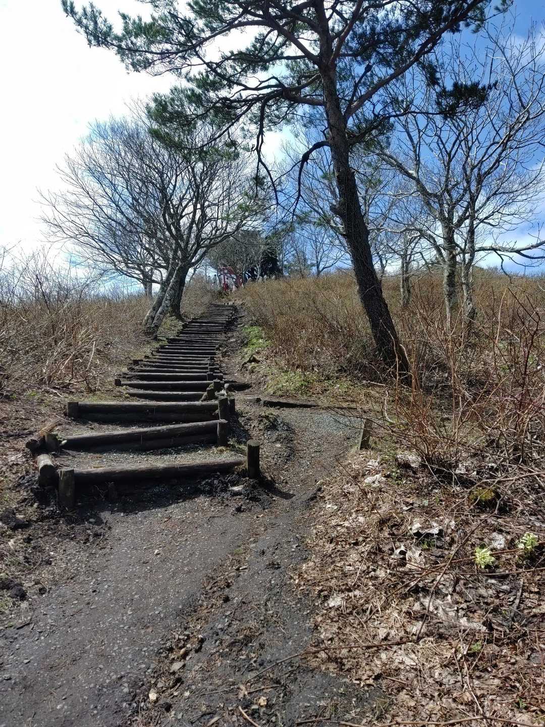 山頂には白い服の人達がいっぱい
