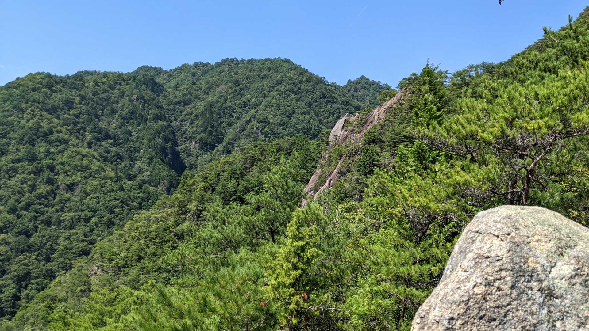 向こうに見える稜線を歩いて、岩渕山に行くのね～
クライミングルートのようなので
あそこを歩くことはない🤣
