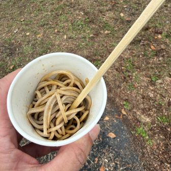 エイドステーションにて一福の蕎麦