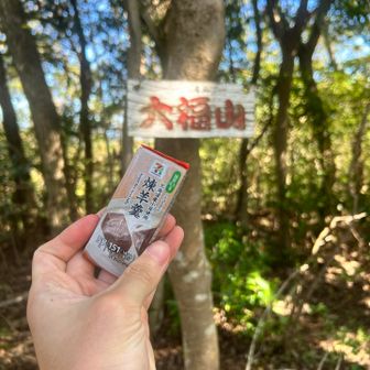 大福山で羊羹を食べる不届き者
(下山後、豆大福買いに行きました)