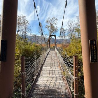 東電小屋（写真撮り忘れ💦）てコーヒー☕️いただき、ヨッピの橋へ。新潟と群馬の県境。