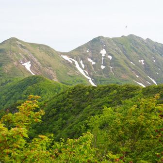 左・笠ヶ岳
右・大烏帽子（この時はこれが朝日岳と思ってた）