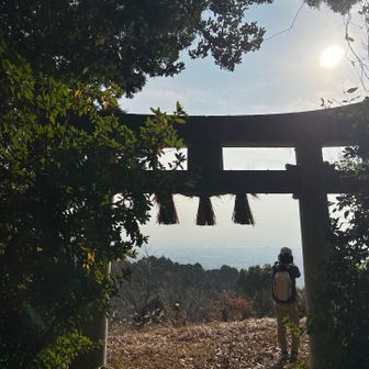 神社から久留米方面
ここで一休み