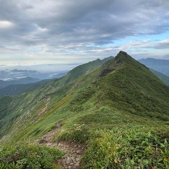 次は笠ヶ岳。下げて上げる💦