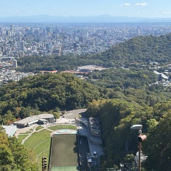 大倉山ジャンプ台からの夕張岳