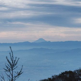 登山道を少し逸れた展望地からの景色
曇りでこの時間まで富士山が見えるのは珍しい