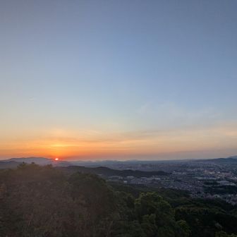 油山に沈む夕日が見れたのは意外でした。