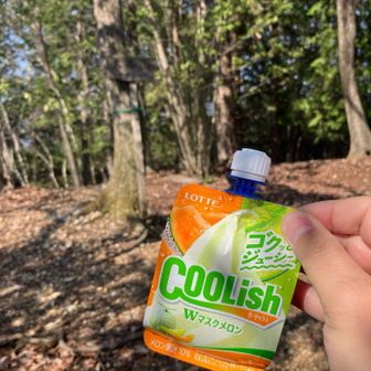 山頂のベンチに座り、クーリッシュメロンを。
冷たくて美味しい！！😋
1時間28分が経過。