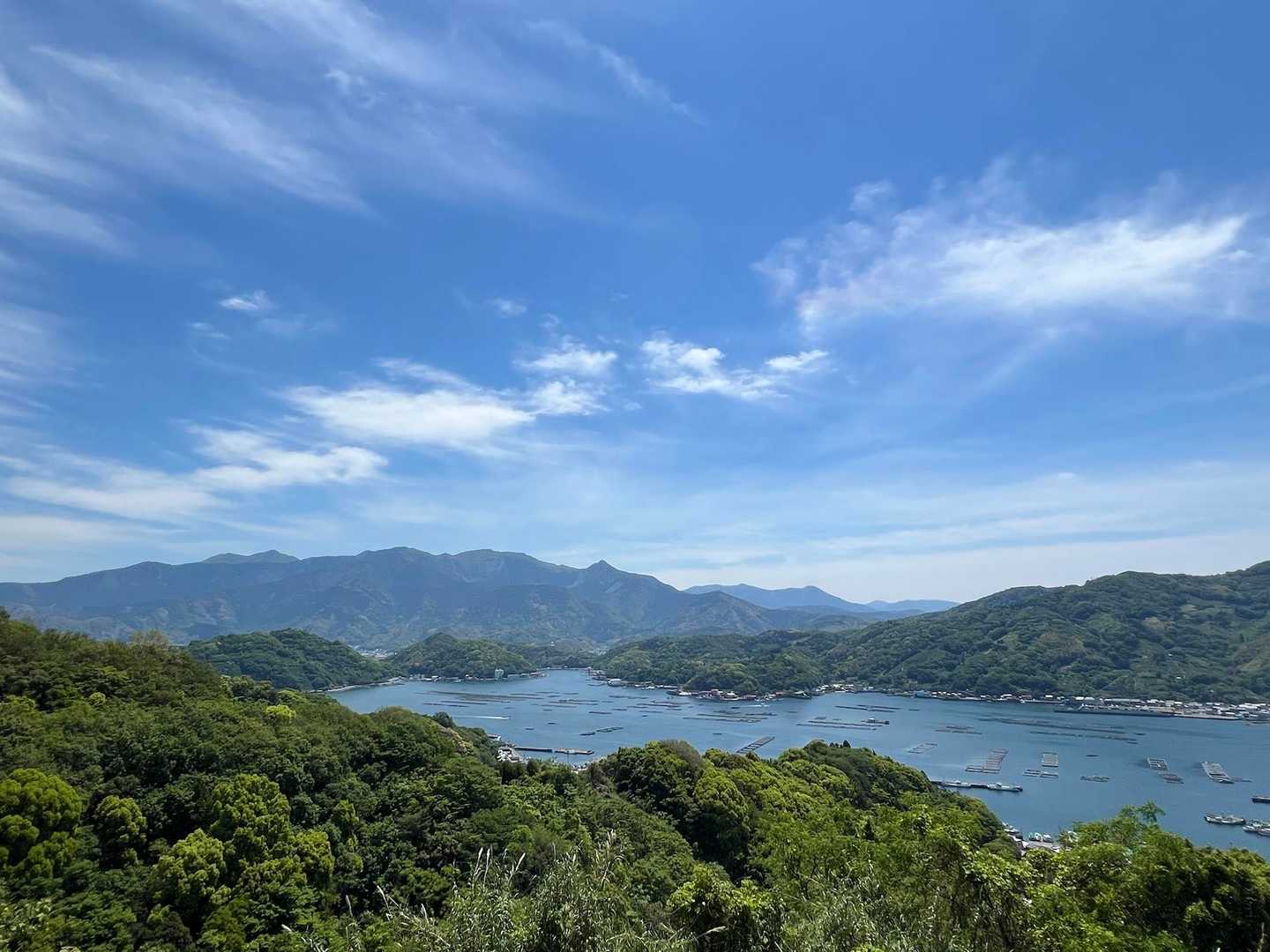 正面に見えるのは南予アルプスでしょうか。