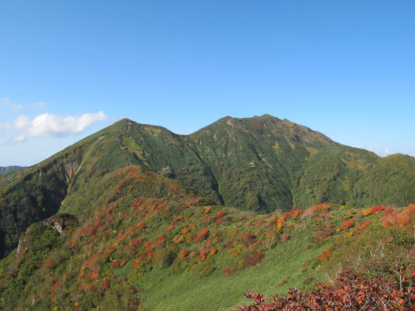 白毛門登山口-松ノ木沢ノ頭-白毛門-笠ヶ岳-大烏帽子-朝日 往復コースの写真
