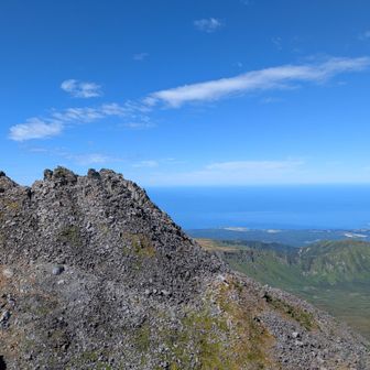 七高山より鳥海山を望む