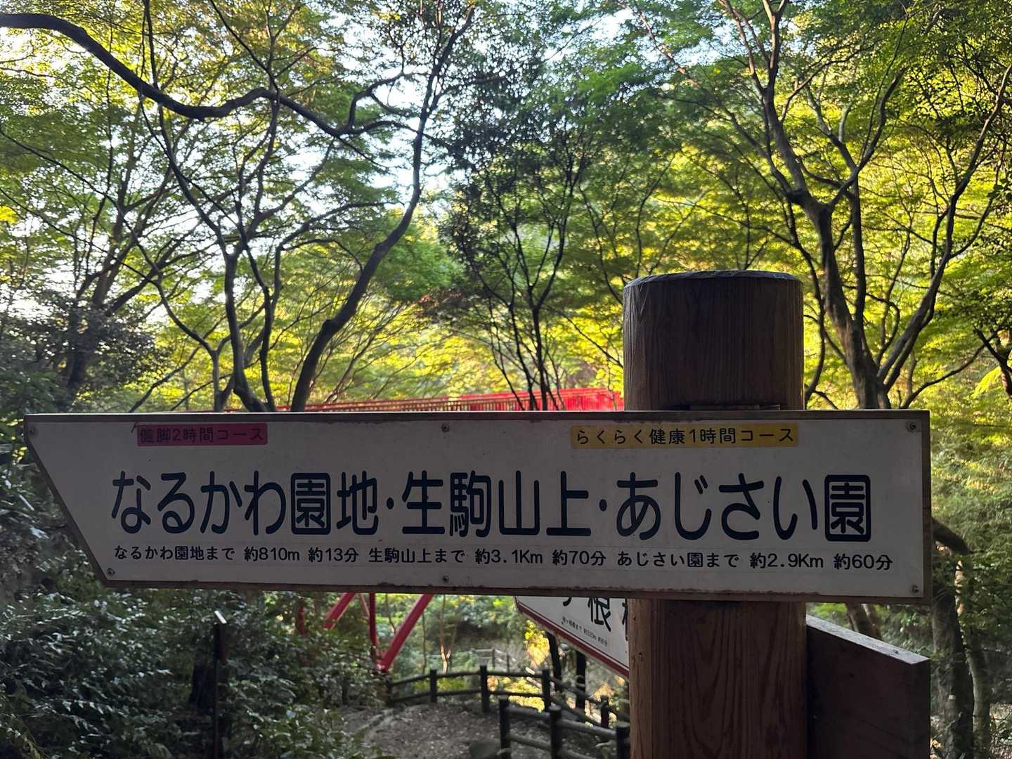 なるかわ園地へ