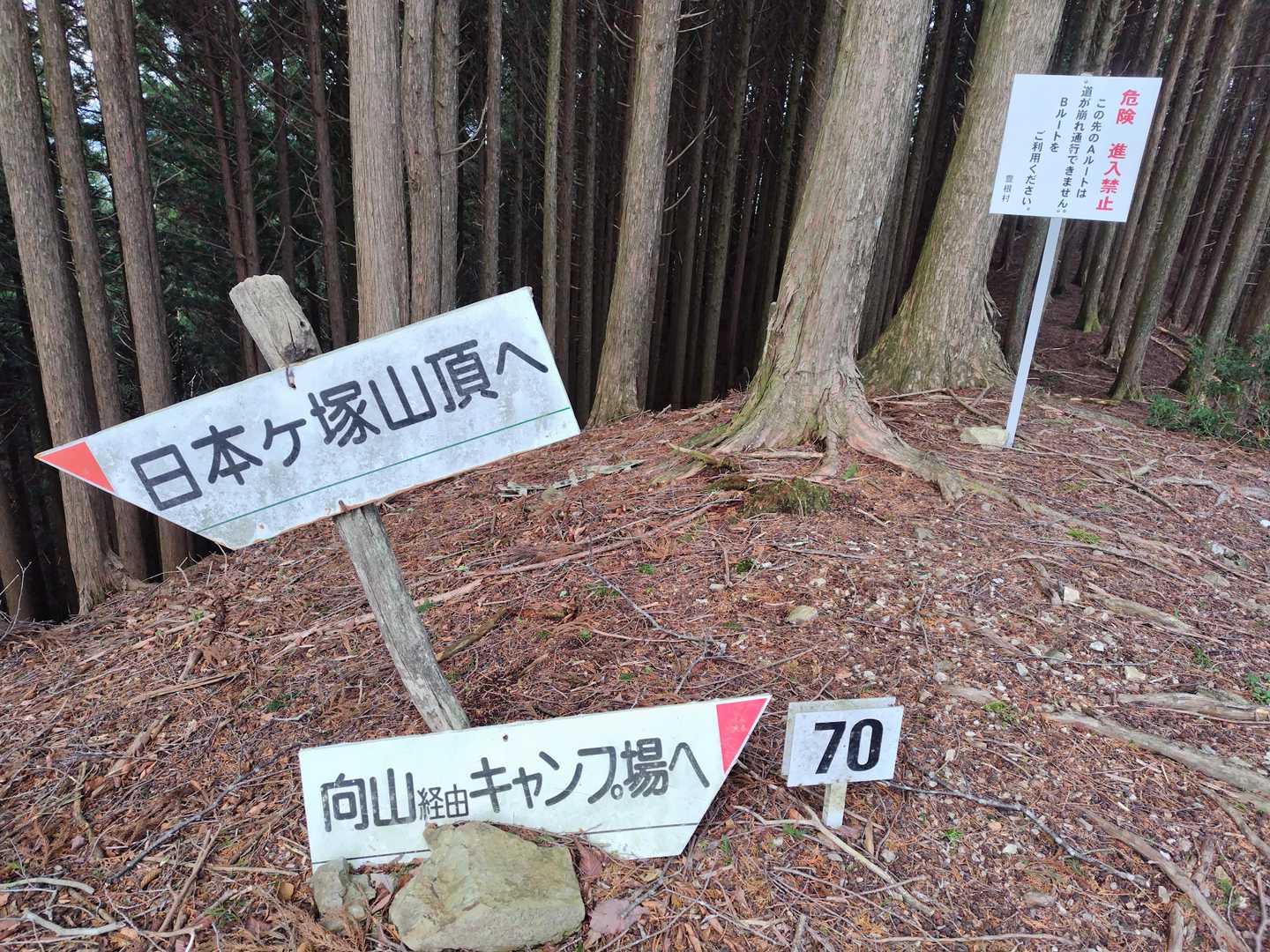 ニセ日本ヶ塚山に到着～😊
ここが７０番