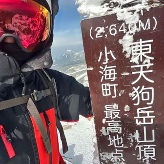 登頂！強風なり。風も冷たい。