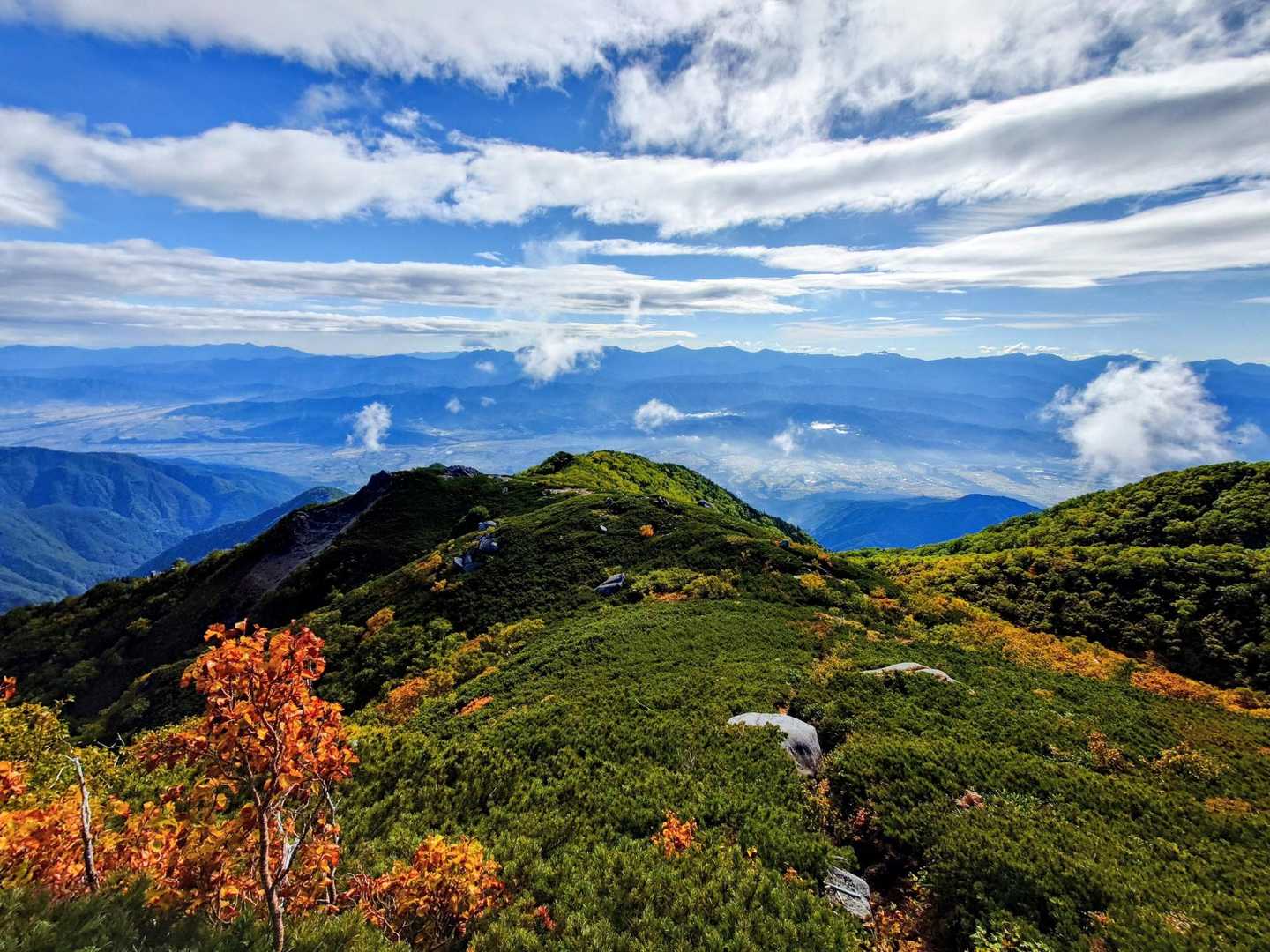 高いところは紅葉してる🍁
向こうには南アルプス