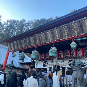 大平山神社に戻って来ました
スタート時は　大行列だった初詣の列も　15時前は　かなり空いてました^ ^