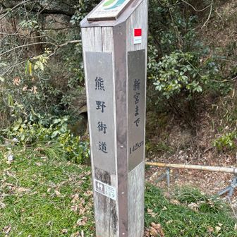 新宮まで142kmの4km道標