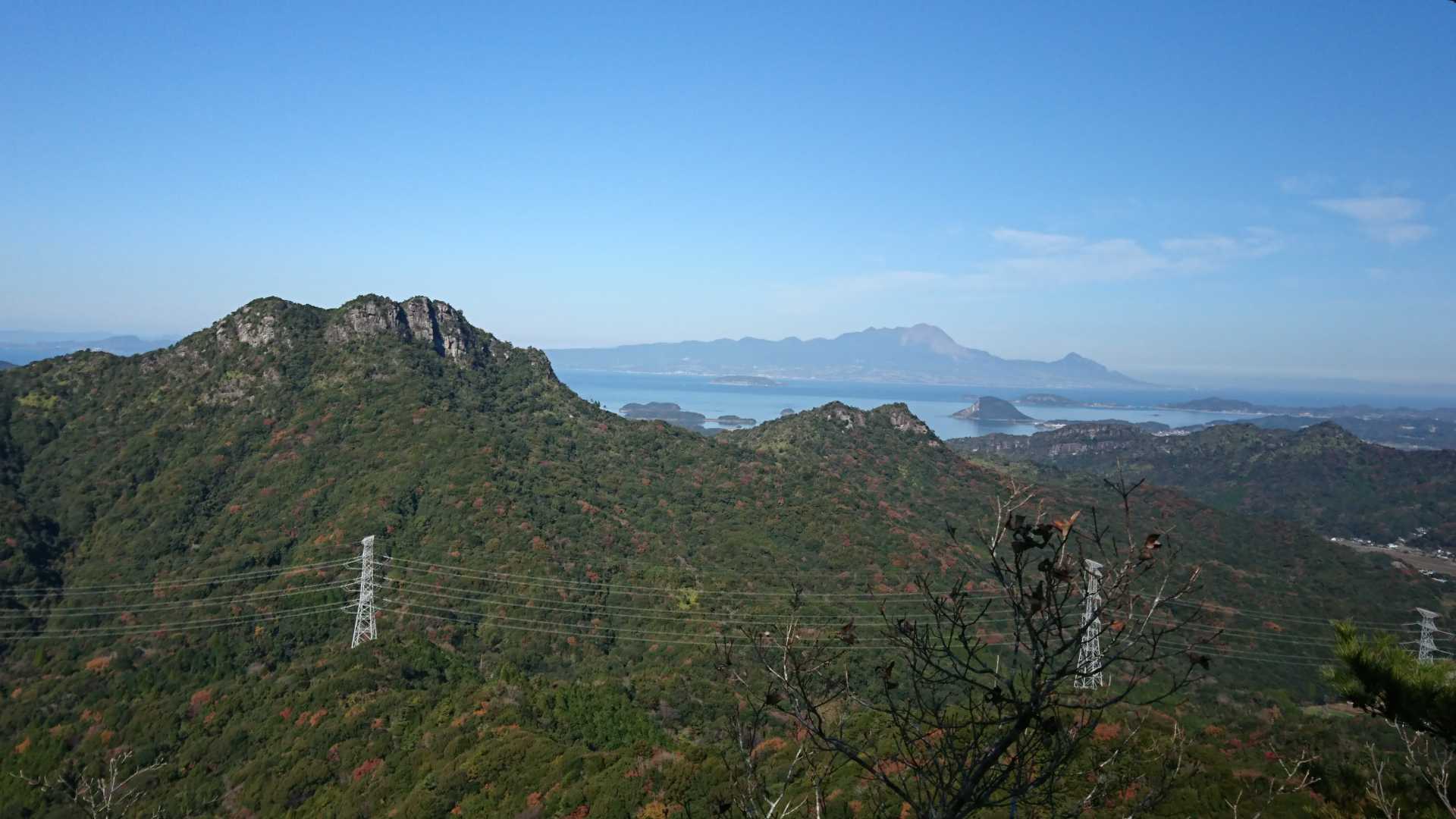 次郎丸嶽と島原半島。