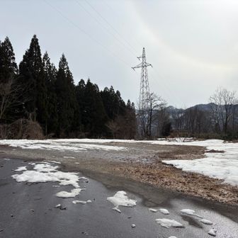 登山口の駐車スペースほぼ雪ありません