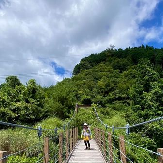 吊り橋渡って八巻山へ…
『怖くないん？』とヨコちゃんより高所恐怖症に対して愚問が…