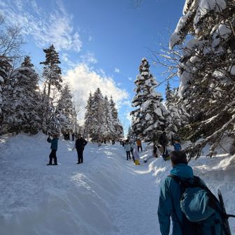 ロープウェイ乗り場まで降りて来ました。
観光客が楽しそうに遊んでいます。外国の方々楽しそうで何より😁