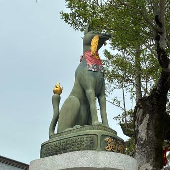 美しい狐の像