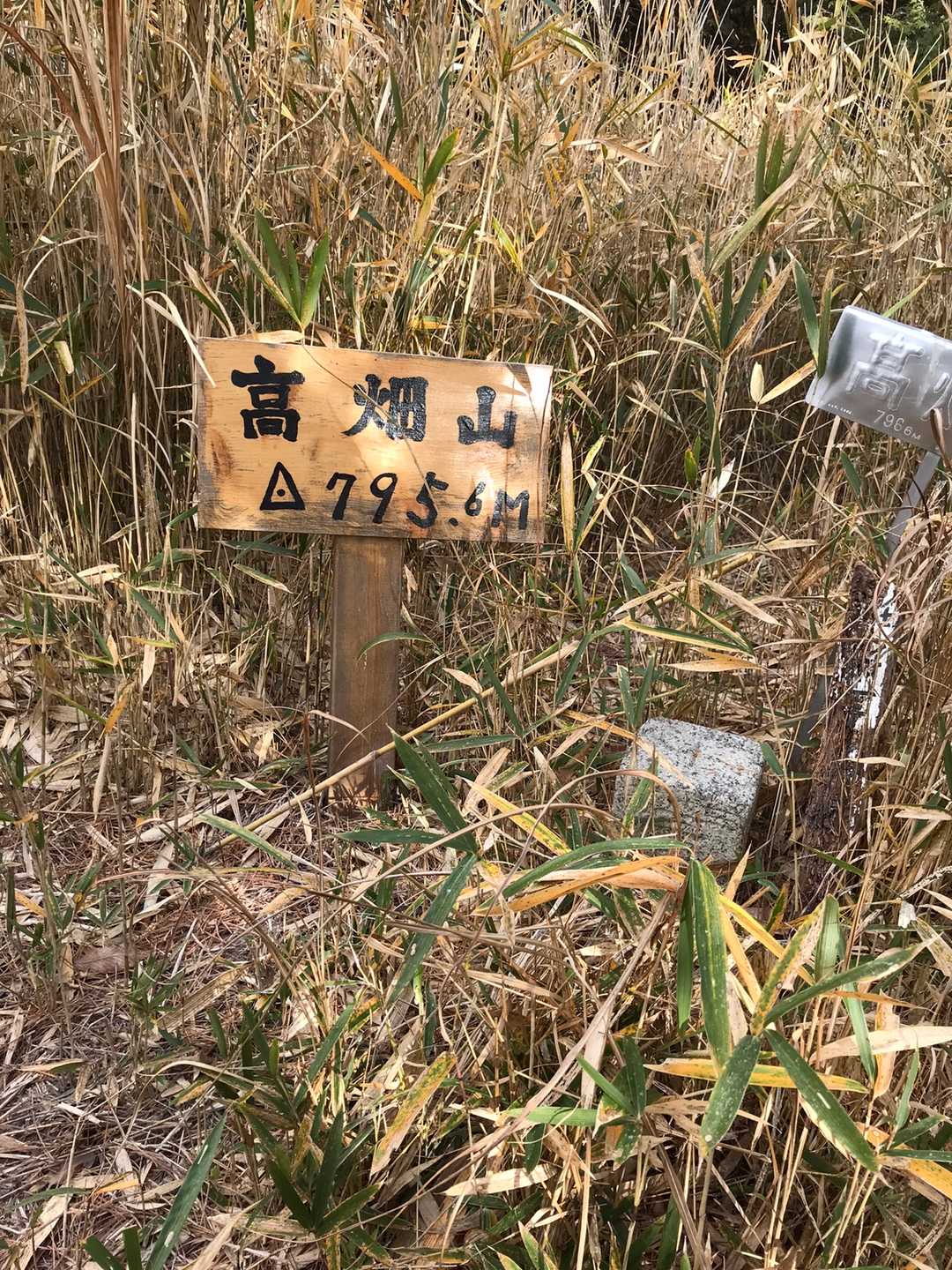 3等三角点のある狭い山頂、到着です。