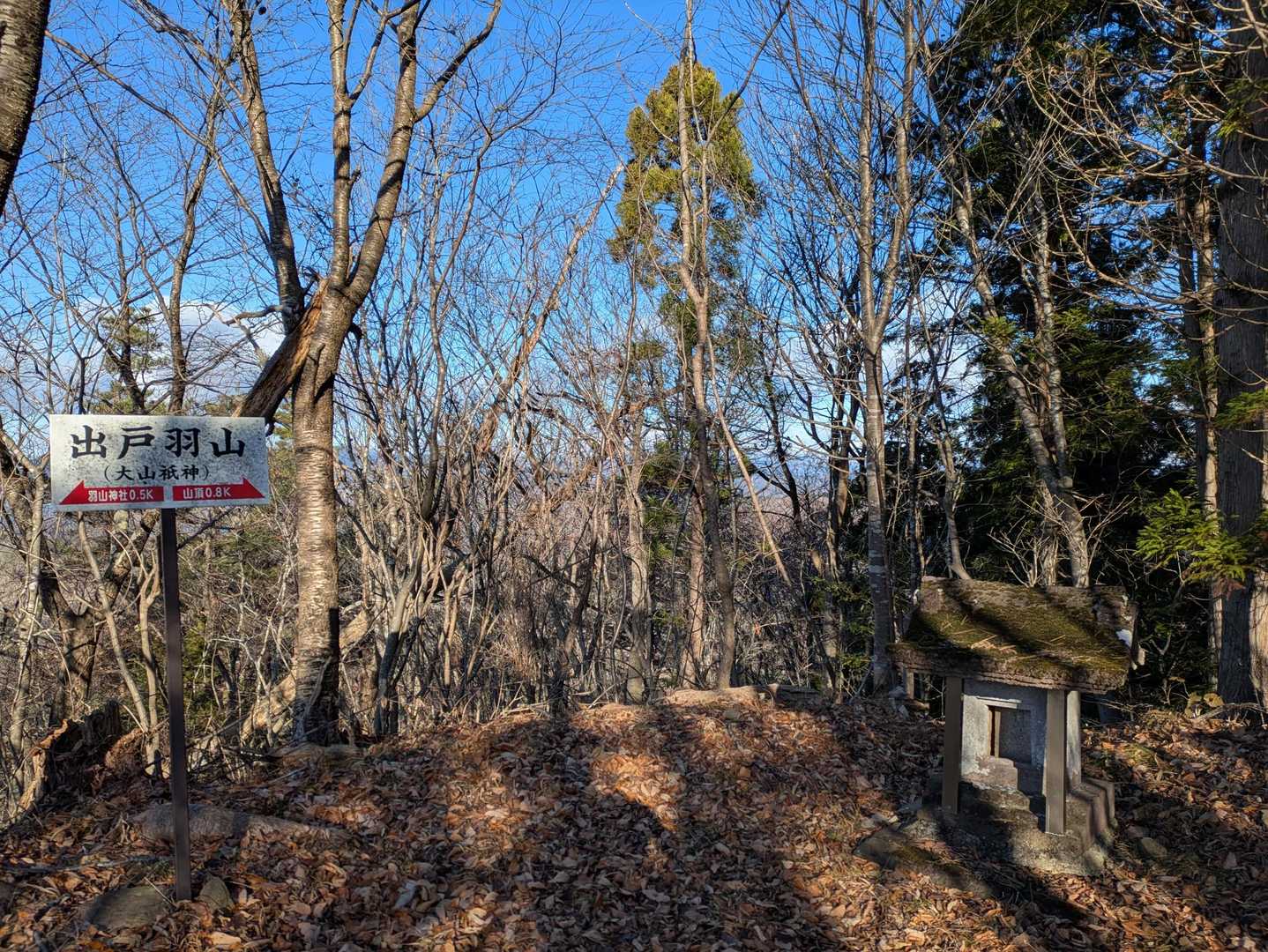ロープのある急坂とトラバースの後、出戸羽山。