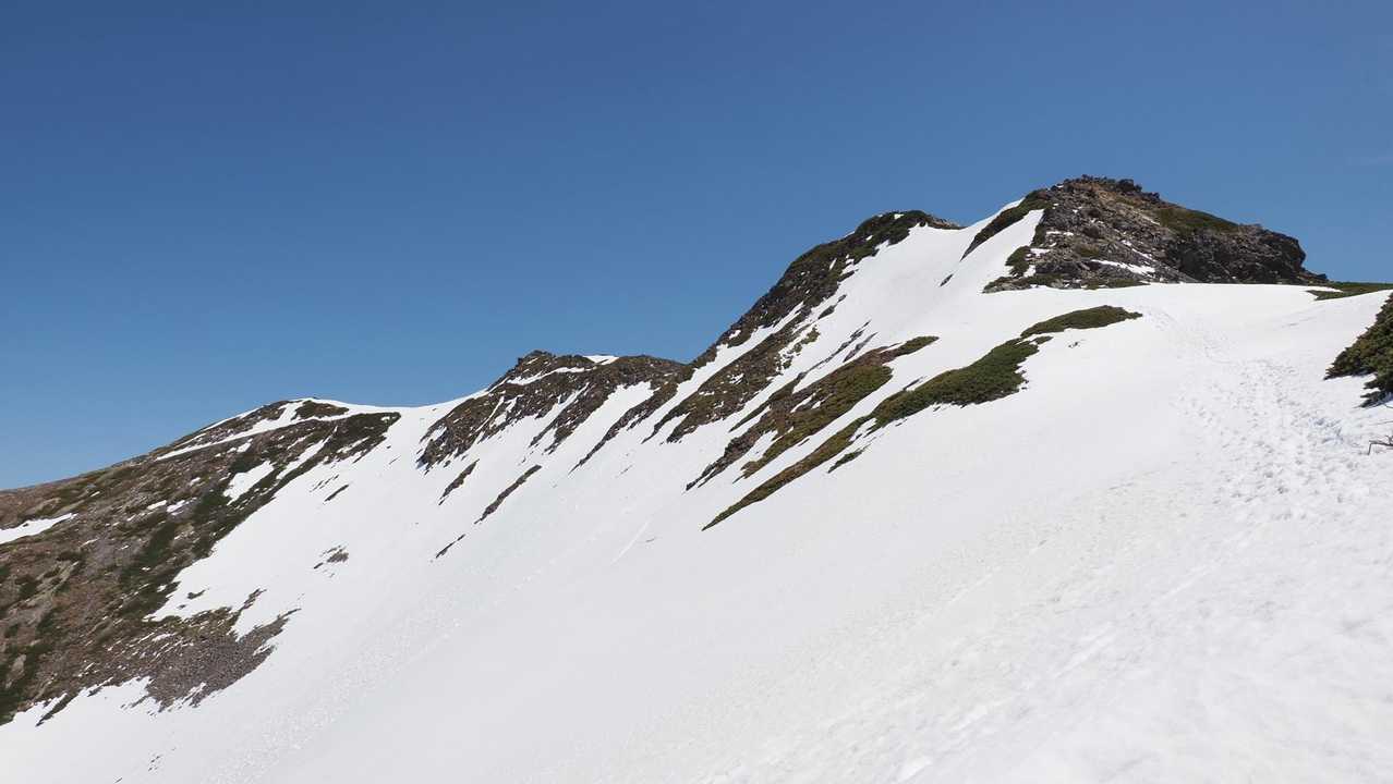 仙丈ヶ岳、残雪期テン泊 の写真 26