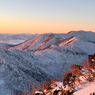 菱ヶ岳も焼けて☀️