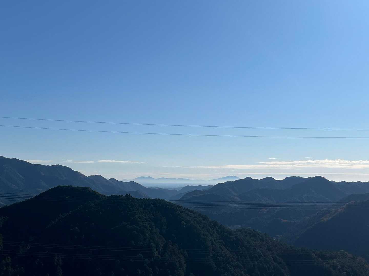 下山途中からの筑波連山