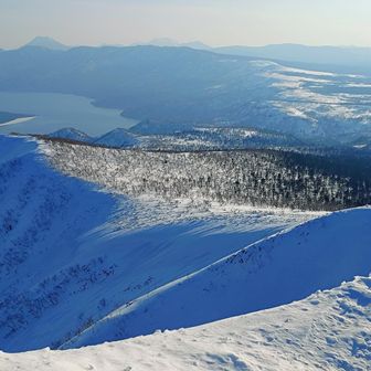 屈斜路湖越しに
遠く雄阿寒や雌阿寒岳