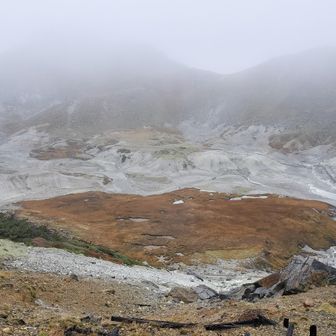 前日よりもガスが濃い地獄谷