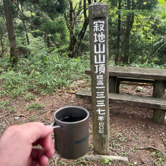 ⛰️寂地山山頂で🐝蜂🪰ブヨ🪰ハエにまとわりつかれながら☕️山珈琲を楽しみさっさと下山